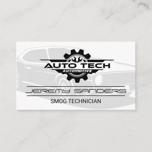 Auto Tech整備士 | 自動車修理サービス 名刺 (正面)