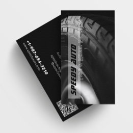 Auto Tire & Wheel Servicesブラックビジネスカード 名刺