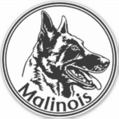 Autoaufkleber Malinois klassisch rund  シール (正面)