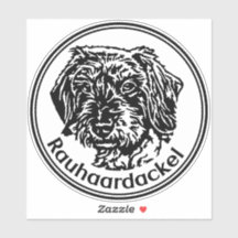 Autoaufkleber Rauhaardackel Teckel rund