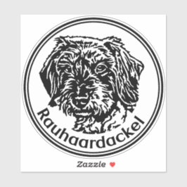 Autoaufkleber Rauhaardackel Teckel rund  シール