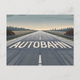 Autobahn Infinite Road Perspective Art シーズンポストカード