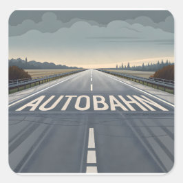 Autobahn Infinite Road Perspective Art スクエアシール