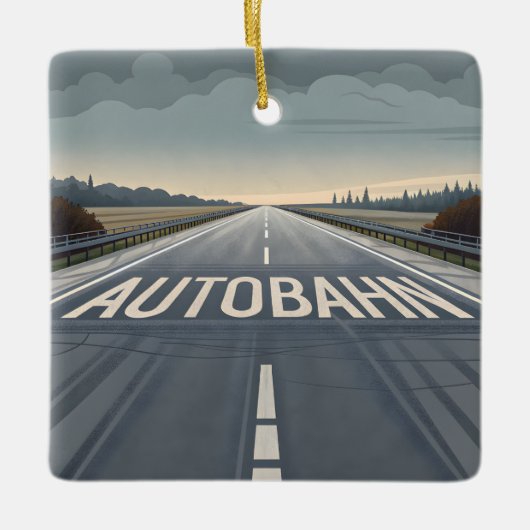 Autobahn Infinite Road Perspective Art セラミックオーナメント (正面)