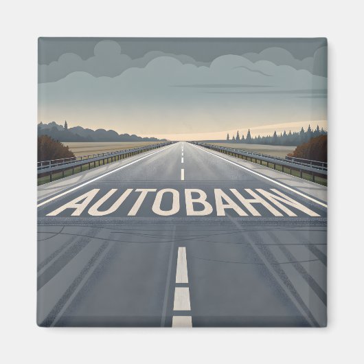 Autobahn Infinite Road Perspective Art マグネット (正面)
