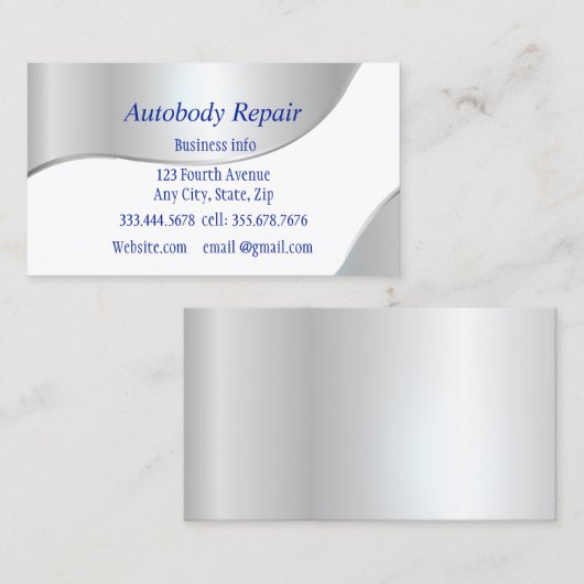 Autobody Repair Shiny Metal Background 名刺 (正面/裏面)