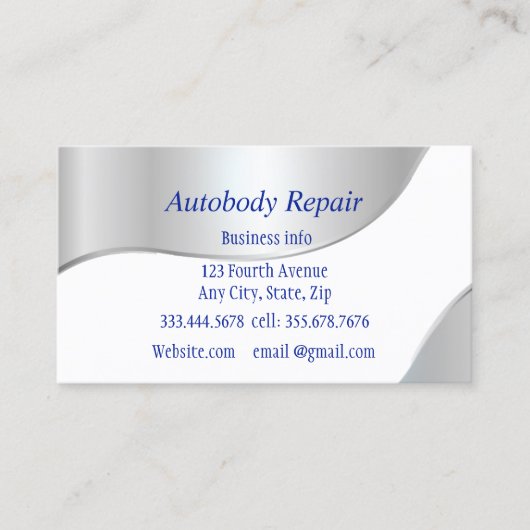 Autobody Repair Shiny Metal Background 名刺 (正面)