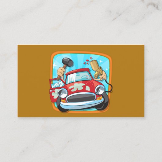 Autobody Repair Shiny Metal Background 名刺 (裏面)