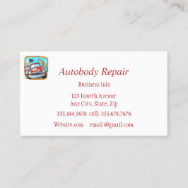 Autobody Repair Shiny Metal Background 名刺