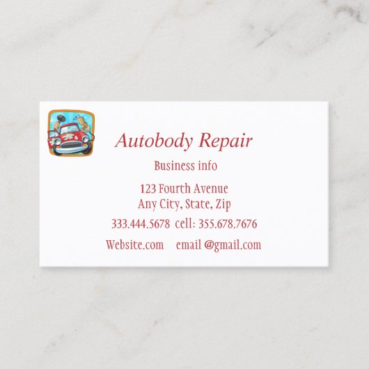 Autobody Repair Shiny Metal Background 名刺 (正面)