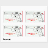 autocollant attention au chien 長方形シール (シート)