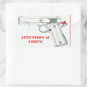 autocollant attention au chien 長方形シール (バッグ)