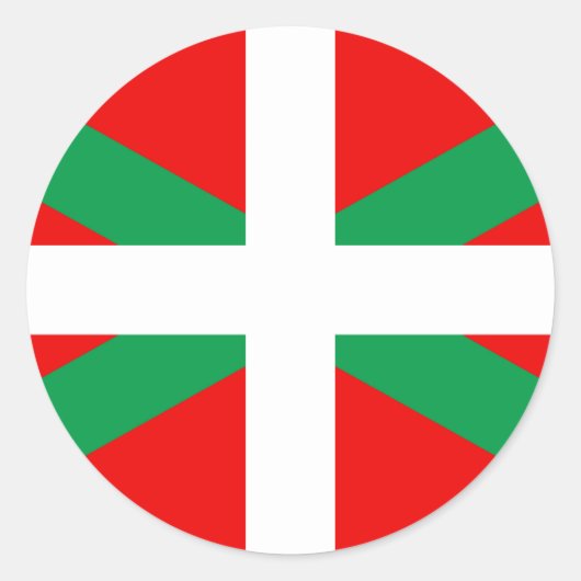 Autocollant avec Drapeau Basque "Ikkurina" ラウンドシール (正面)