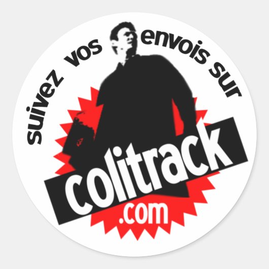 autocollant blanc suivez ラウンドシール (正面)