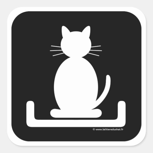 Autocollant carré "La Litière du Chat" スクエアシール (正面)