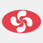 Autocollant Croix Basque "Lauburu" 楕円形シール (正面)