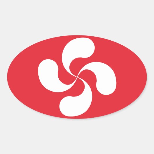 Autocollant Croix Basque "Lauburu" 楕円形シール (正面)