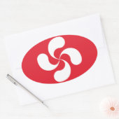 Autocollant Croix Basque "Lauburu" 楕円形シール (封筒)