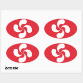 Autocollant Croix Basque "Lauburu" 楕円形シール (シート)