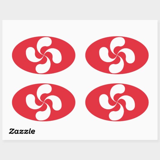 Autocollant Croix Basque "Lauburu" 楕円形シール (シート)