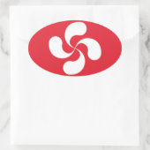 Autocollant Croix Basque "Lauburu" 楕円形シール (バッグ)