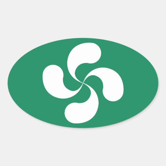 Autocollant Croix Basque "Lauburu" 楕円形シール (正面)