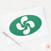 Autocollant Croix Basque "Lauburu" 楕円形シール (封筒)