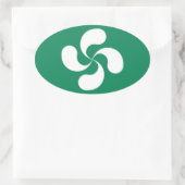 Autocollant Croix Basque "Lauburu" 楕円形シール (バッグ)