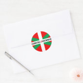 Autocollant Drapeau Basque "Ikkurina" ラウンドシール (封筒)