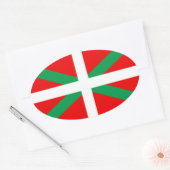 Autocollant Drapeau Basque "Ikkurina" 楕円形シール (封筒)