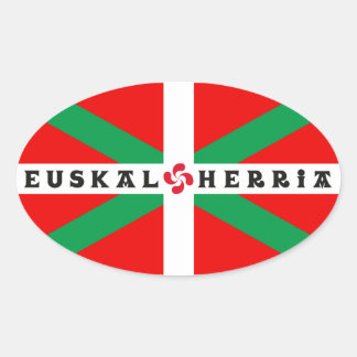 Autocollant Drapeau Basque "ikkurina" 楕円形シール