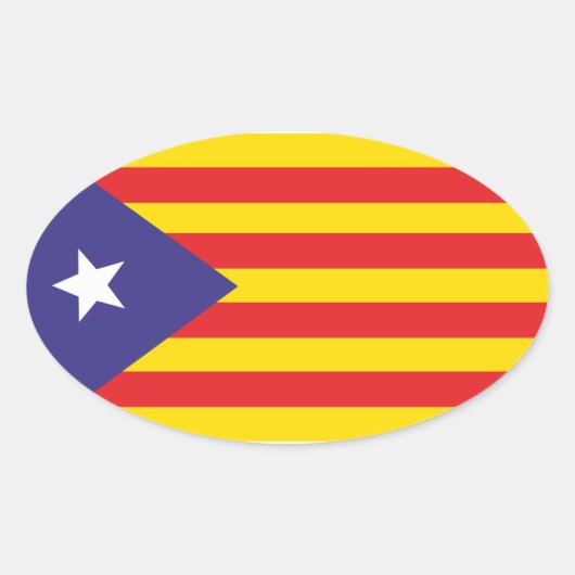 Autocollant Drapeau Catalan "Serenya" 楕円形シール (正面)