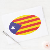 Autocollant Drapeau Catalan "Serenya" 楕円形シール (封筒)