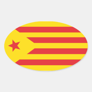 Autocollant Drapeau Catalan "Serenya" 楕円形シール