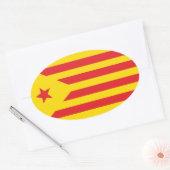 Autocollant Drapeau Catalan "Serenya" 楕円形シール (封筒)