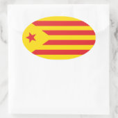 Autocollant Drapeau Catalan "Serenya" 楕円形シール (バッグ)