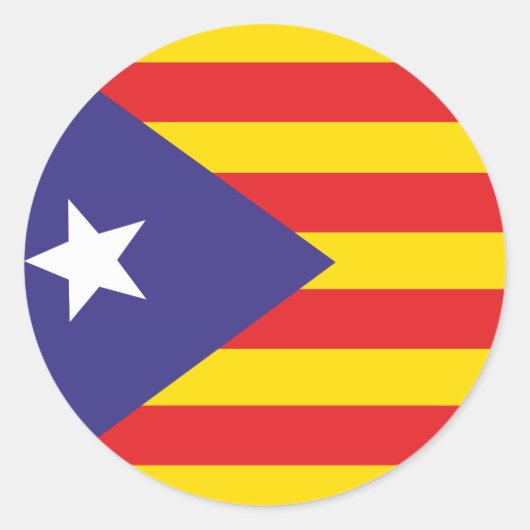 Autocollant Drapeau de l'Indépendance Catalane ラウンドシール (正面)