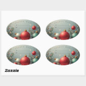 Autocollant étiquette Joyeux noël 楕円形シール (シート)