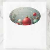 Autocollant étiquette Joyeux noël 楕円形シール (バッグ)