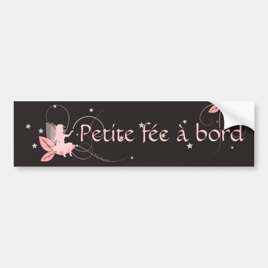 Autocollant fée rose petite fée à bord バンパーステッカー (正面)