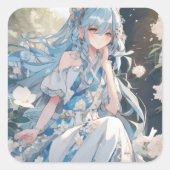 autocollant fête fille スクエアシール (正面)