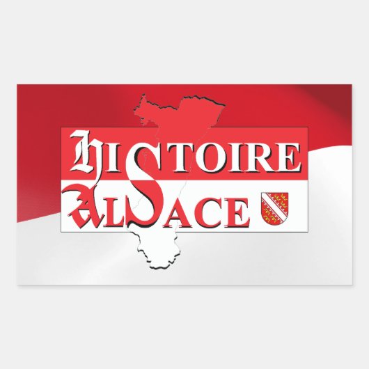 Autocollant Histoire Alsace - Elsàss Gschicht 長方形シール (正面)