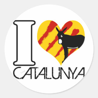 autocollant I love Catalunya ラウンドシール