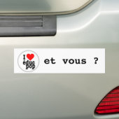 Autocollant I love educ pop / pour voiture バンパーステッカー (車上)