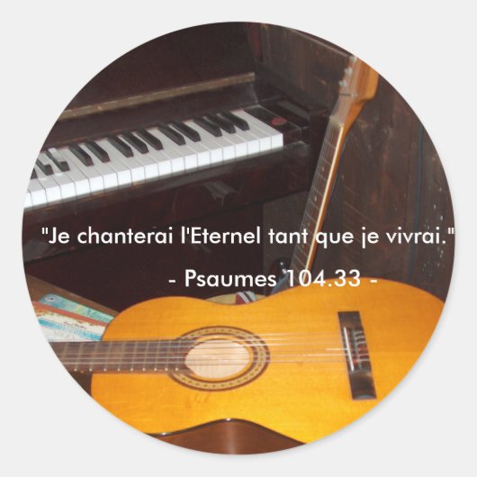 Autocollant/Je Chanterai  L'Eternel ラウンドシール (正面)