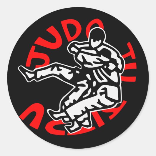 autocollant judo ji jitsu ラウンドシール (正面)