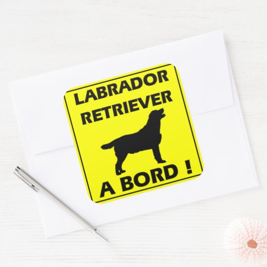 Autocollant Labrador スクエアシール (封筒)