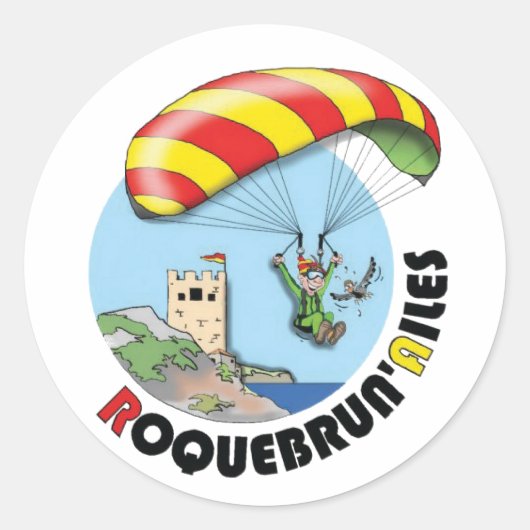 Autocollant logo Roquebrun'Ailes ラウンドシール (正面)