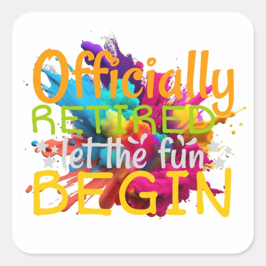 Autocollant Officiellement retraité スクエアシール (正面)