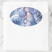 Autocollant princess blue 楕円形シール (バッグ)